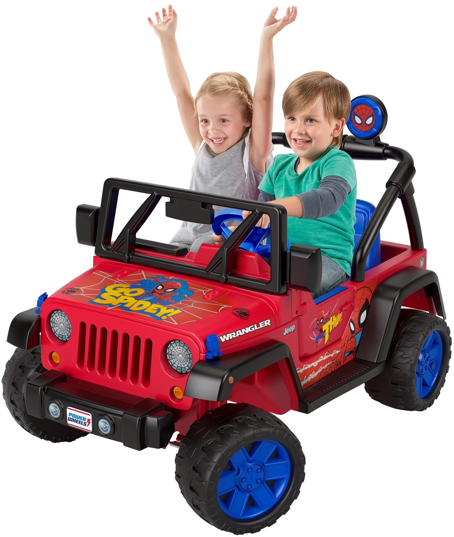 Power Wheels Spider-Man Jeep Wrangler Battery Powered Ride-On Vehicle | Walmart (US)