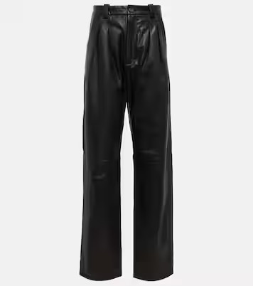 Etienne high-rise straight leather pants | Mytheresa (UK)