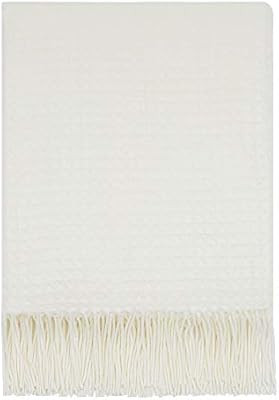 RECYCO Acrylic Solid Waffle Throw Blanket 50" x 60"-Lightweight Soft Cozy Throw Blanket with Tass... | Amazon (US)