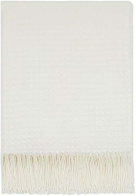 RECYCO Acrylic Solid Waffle Throw Blanket 50" x 60"-Lightweight Soft Cozy Throw Blanket with Tass... | Amazon (US)