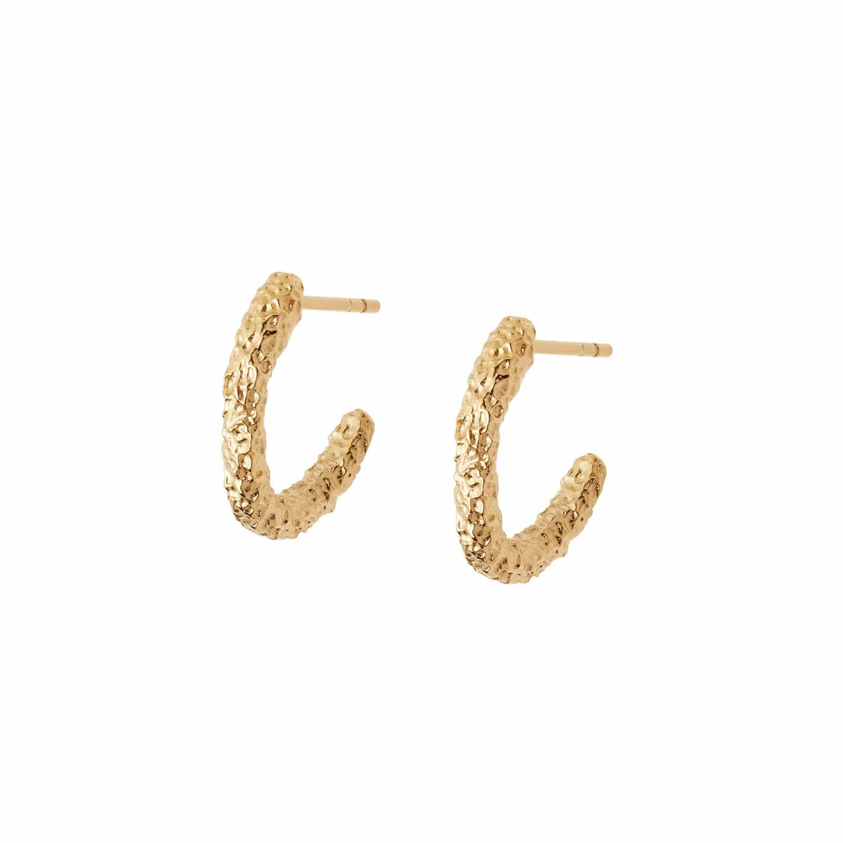 Coral Midi Hoop Earrings 18ct Gold Plate | Daisy London Jewellery