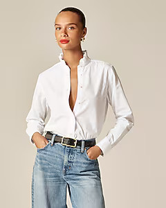Jules ruffle-collar shirt in cotton poplin | J. Crew US