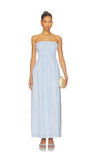 SNDYS Ines Strapless Maxi Dress in Baby Blue. - size S | Revolve Clothing (Global)
