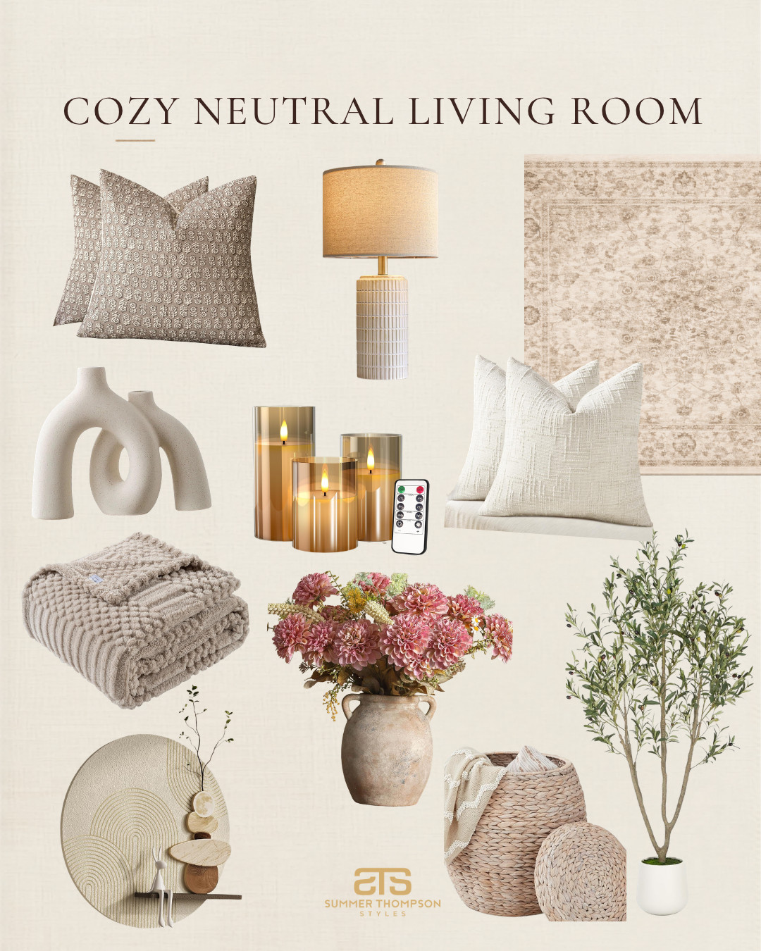 Cozy vibes, neutral tones, and all the little touches that make a living room feel so inviting 🤍✨

From a soft knit throw to layered pillows, ambient lighting, and a pop of greenery, every piece is from Amazon, proving you can create a warm, elevated space without overspending.

Perfect inspo for your next living room refresh 🖤

#LTKHome #LTKStyleTip #AmazonHomeFinds #CozyLivingRoom #NeutralDecor #HomeInspo #LivingRoomGoals #AmazonMustHaves #AmbientLighting #TexturedLayers #AffordableLuxury #HomeStylingIdeas 

 #LTKHome