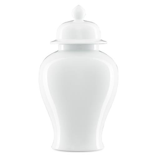 Aurora Modern Classic White Porcelain Jar | Kathy Kuo Home