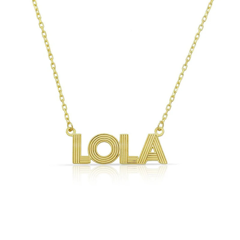 Custom Gatsby Nameplate Necklace | The Sis Kiss