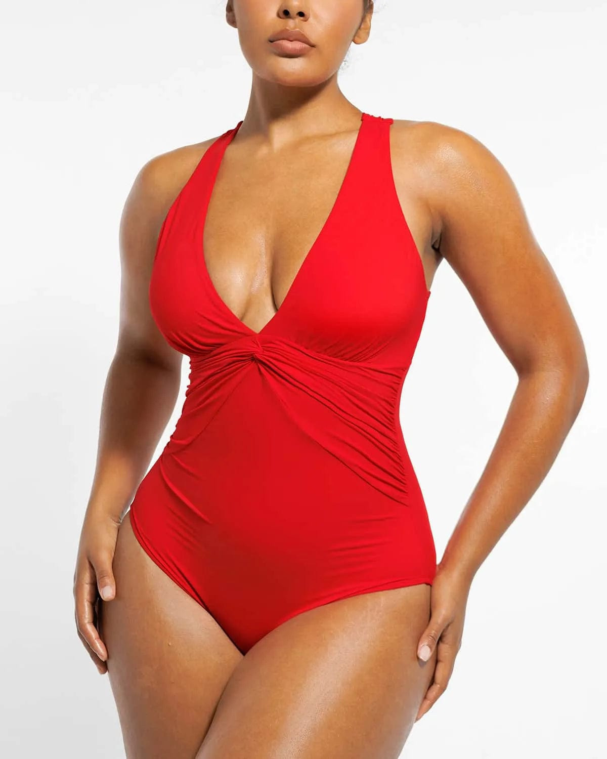 Smart Sculpt Ruched Twist-Front Shaping Swimsuit | Shapellx Affiliate Program
