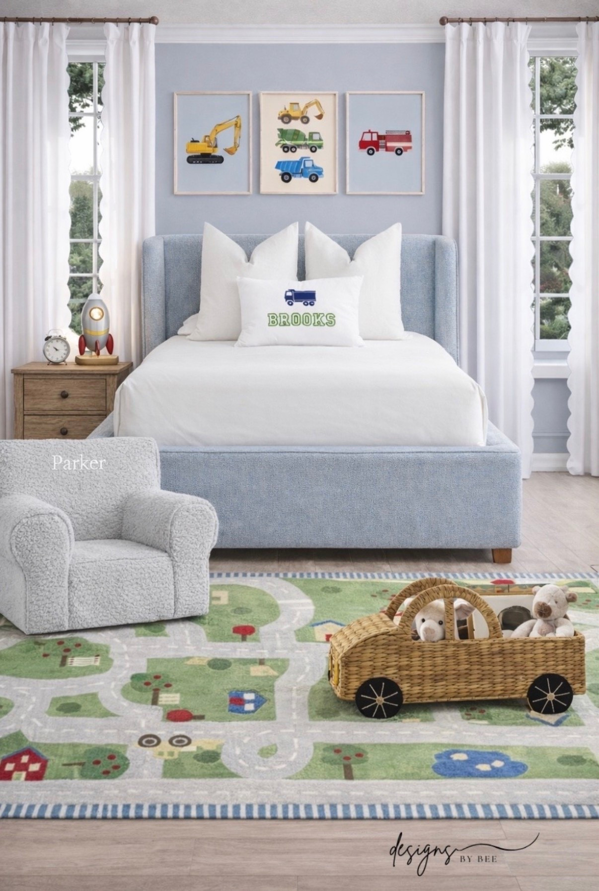 truck themed bedroom for toddler boy 

#LTKHome #LTKKids

Comment SHOP below to receive a DM with the link to this post on my LTK ⬇ https://liketk.it/5NHA1