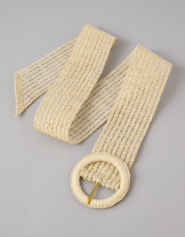 AE Wide Raffia Belt | American Eagle Outfitters (US & CA)
