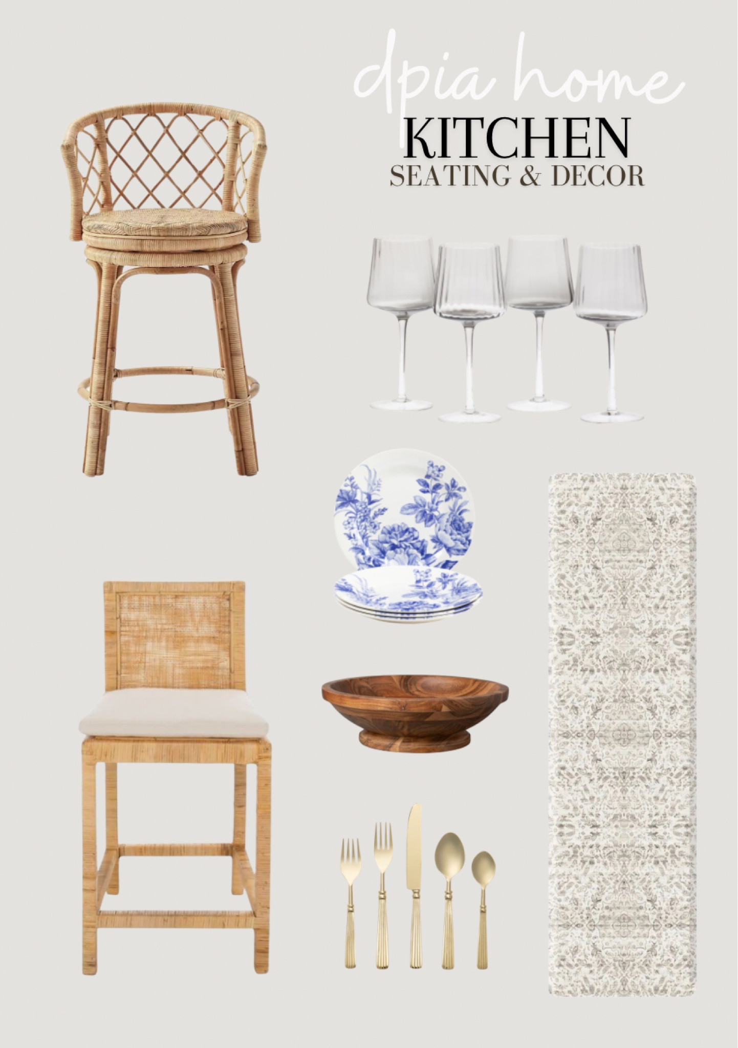 I love adding natural elements to any suave of the home. These kitchen counter stools are beautiful, add texture, and are at different price points. I’ve included some affordable fins for dining and decor. I love own this kitchen standing mat that doubles as a runner. Super cushioned anti fatigue mat. 

#LTKSaleAlert #LTKHome #LTKStyleTip