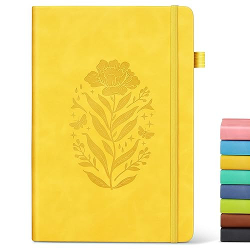 Lined Journal Notebook for Women, A5 Yellow Hardcover Leather Journals for Writing, 200 Pages Travel Daily Journal,Thick College Ruled Notebook for Work School, Note Taking, Business 5.75'' X 8.38'' | Amazon (US)