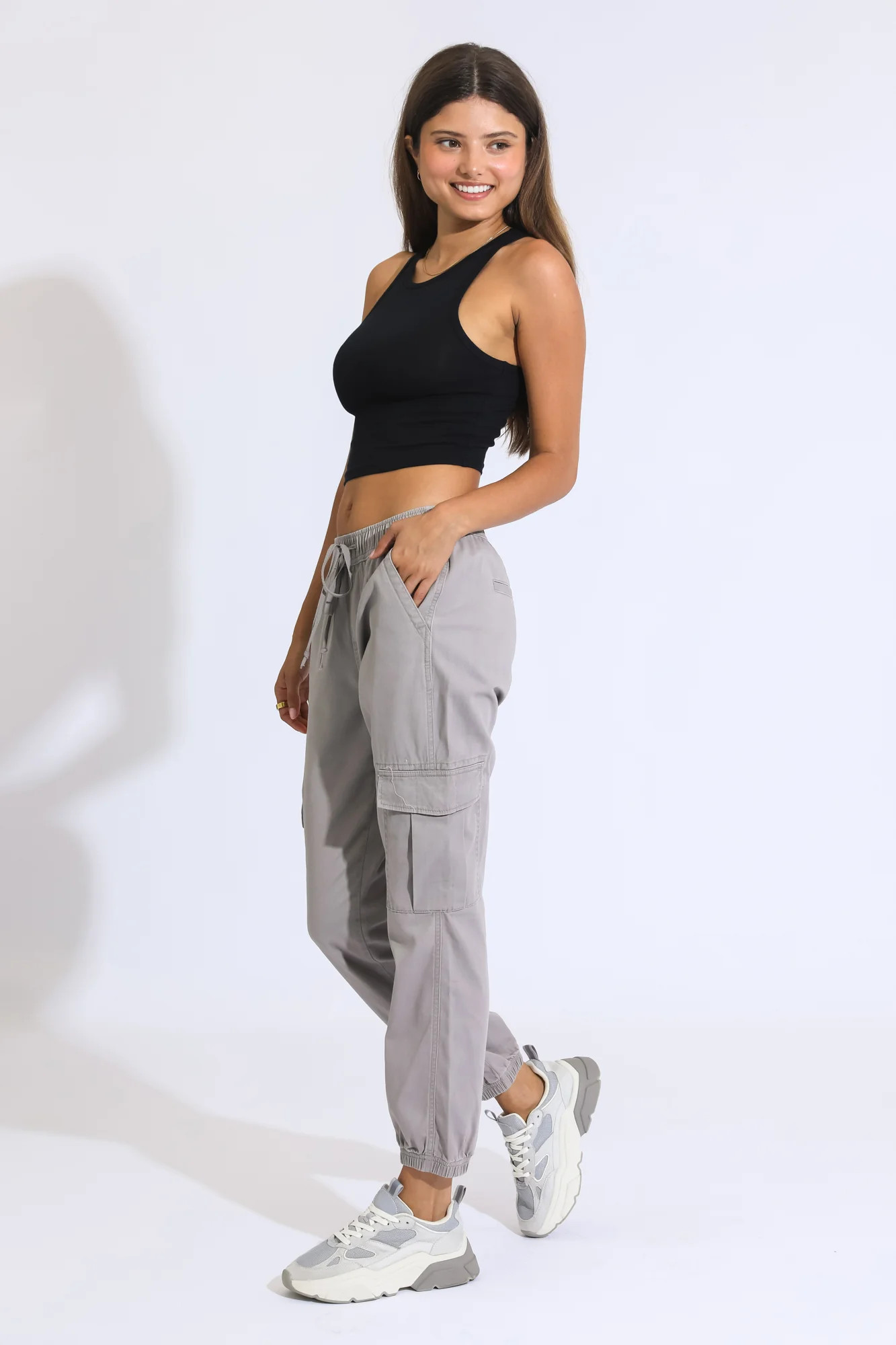 The Twill Cargo Jogger - Mink Stone | ReWash