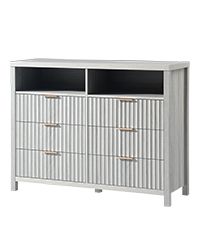 Oxford 6 Drawer Dresser Fluted 6 Drawers Dresser Modern Chest of Drawers with 2 Open Shelves, Wid... | Amazon (US)