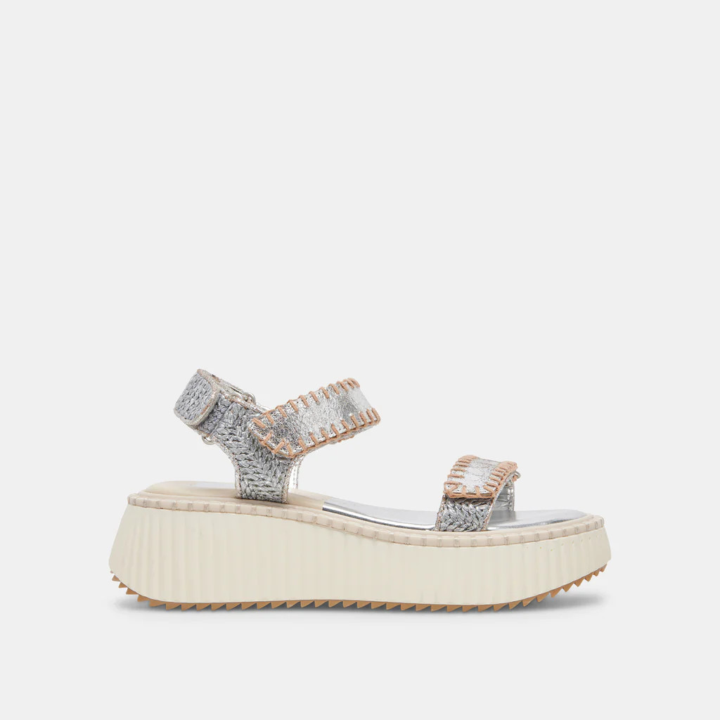 DEBRA SANDALS SILVER DISTRESSED LEATHER | DolceVita.com