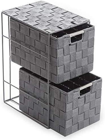 BINO Woven Strap 2 Drawer Storage Tower - Light Grey - Vertical Dresser Storage Tower, Easy Pull Fab | Amazon (US)