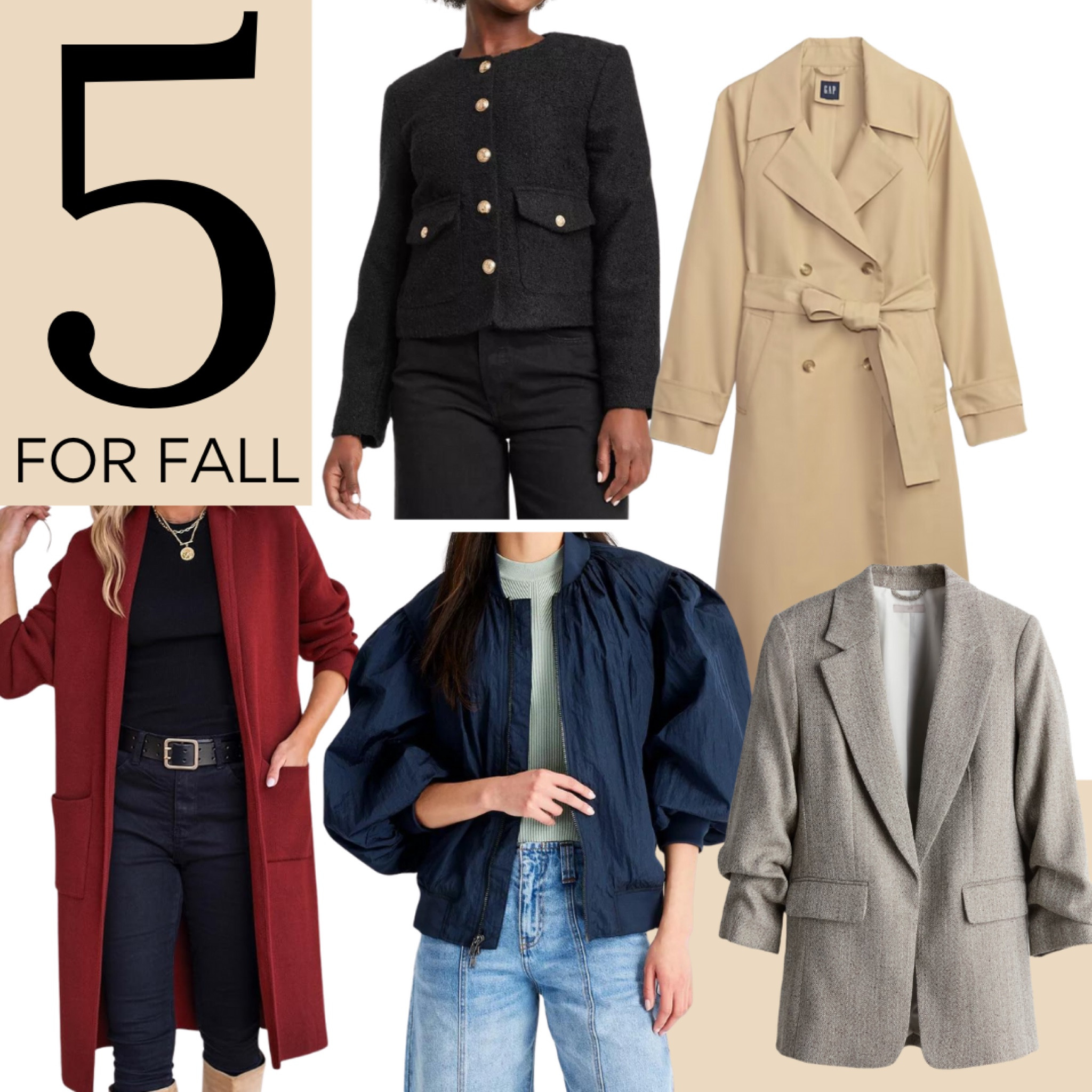 5 for Fall: womens, lady jacket, trenchcoat, bomber, blazer, cardigan, coatigan 

#LTKWorkwear #LTKSeasonal #LTKStyleTip