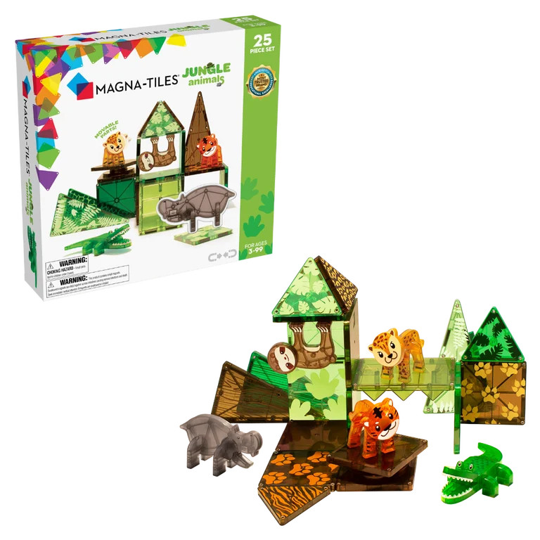 MAGNA-TILES Jungle Animals 25-Piece Magnetic Construction Set, The ORIGINAL Magnetic Building Bra... | Walmart (US)
