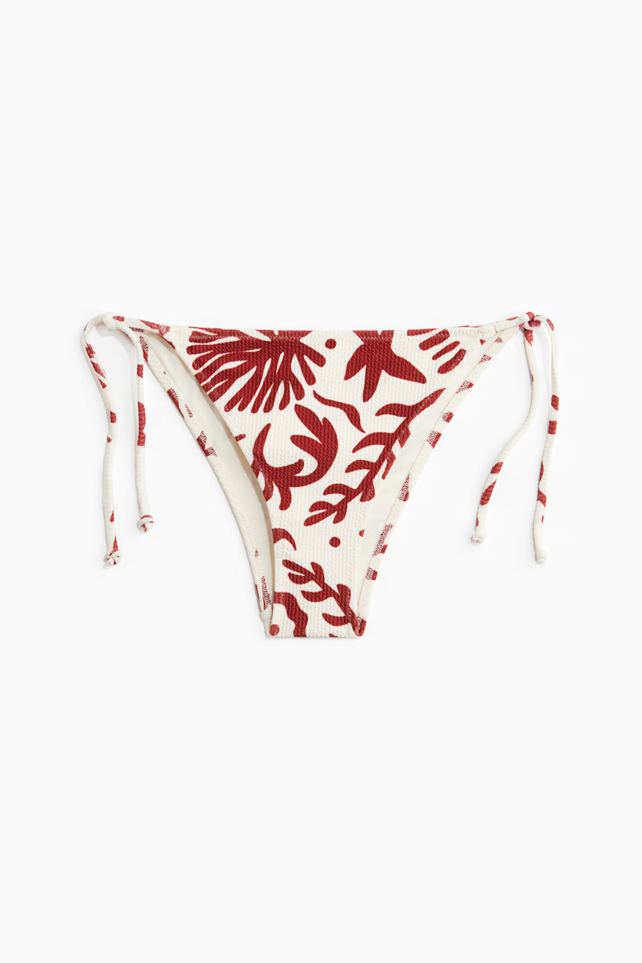 Tie-Tanga Bikinihose - Weiß/Dunkelrot gemustert - Ladies | H&M DE | H&M (DE, AT, CH, NL, FI)