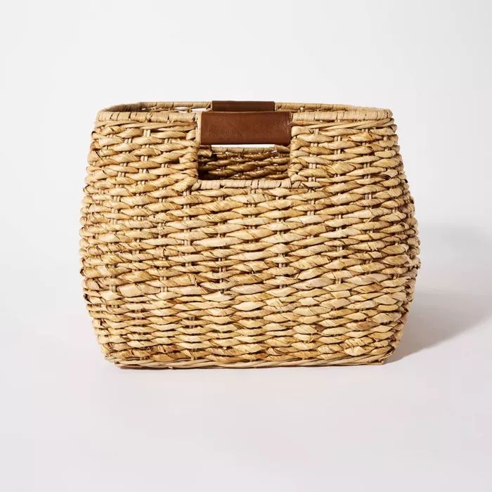 12&#34; x 17&#34; Decorative Rectangle Storage Basket with Cut Off Handles Brown - Threshold&#848... | Target