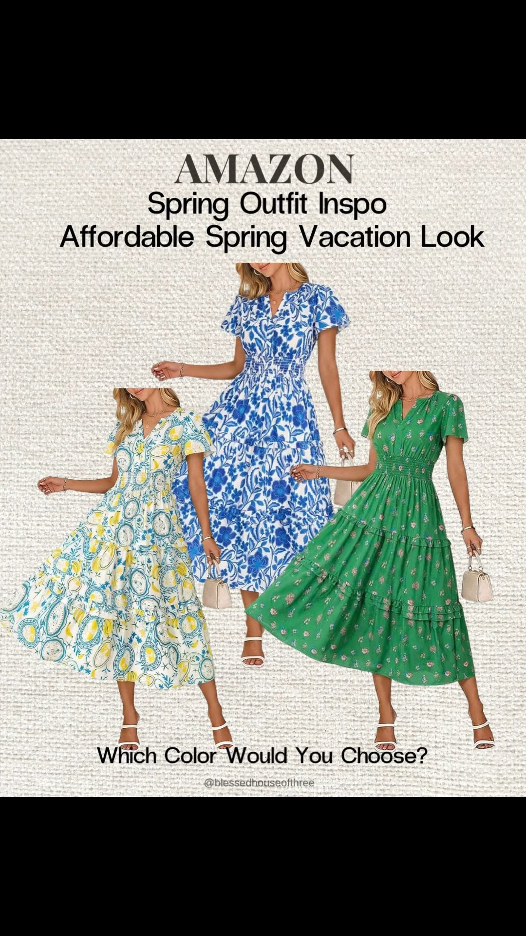 This Amazon spring vacation dress is such a flattering and affordable find for the season. The lightweight fabric and smocked waist make it comfortable for travel, Easter outfits, vacation dinners, or everyday spring style, and it comes in multiple beautiful prints so you can choose your favorite. I styled the green version with neutral flats, a woven bag, layered gold jewelry, and a scallop detail cardigan for an easy resort-inspired look that feels elevated but still budget friendly. Resort wear 2026, beach vacation outfit, spring break outfit, vacation outfits beach, 

#LTKootd #LTKTravel #LTKWorkwear