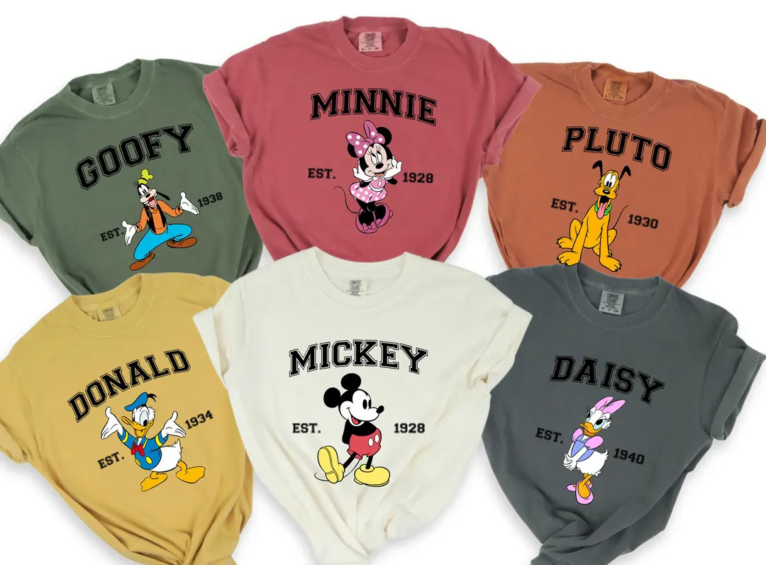 Comfort Colors Disney Characters Shirt, Disney Character Sweatshirt, Vintage Disney Character Shi... | Etsy (US)