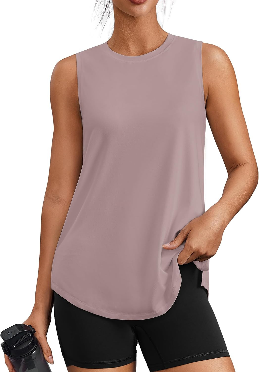 PINSPARK Workout Tank Tops for Women UPF 50+ Side Slits Athletic Gym Shirt | Amazon (US)