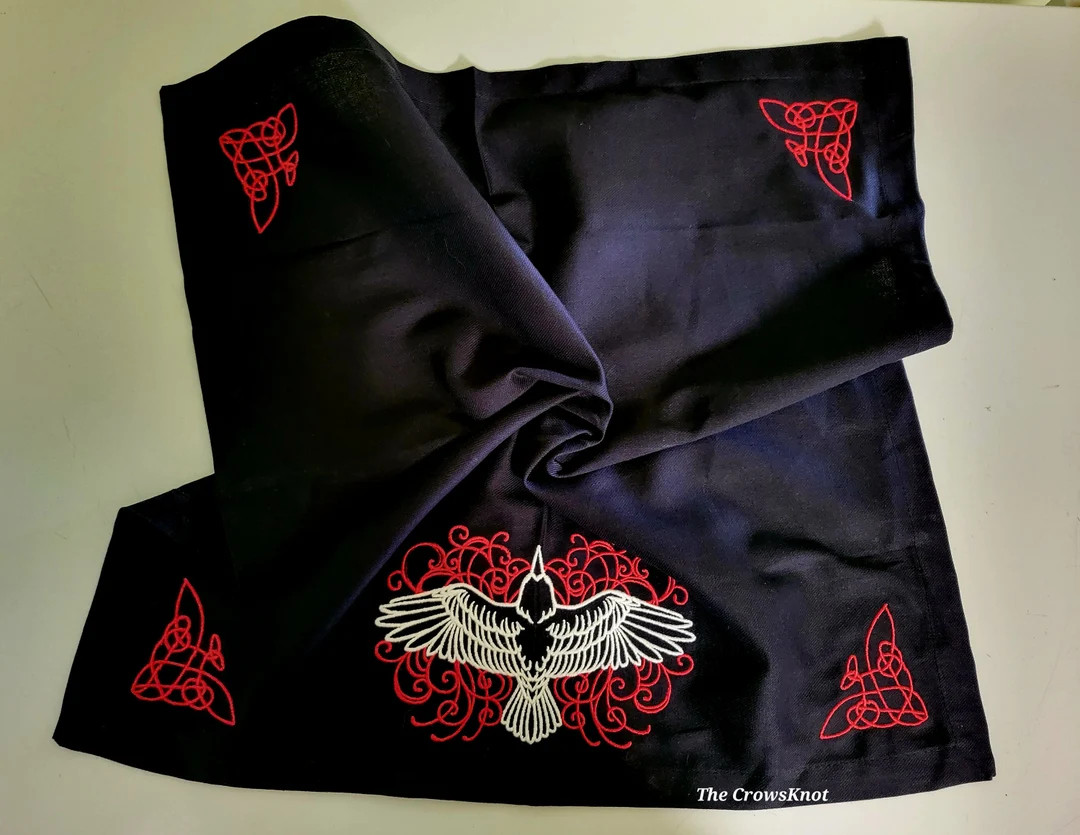 Scrollwork Celtic Crow Altar Cloth * Morrigan | Etsy (US)