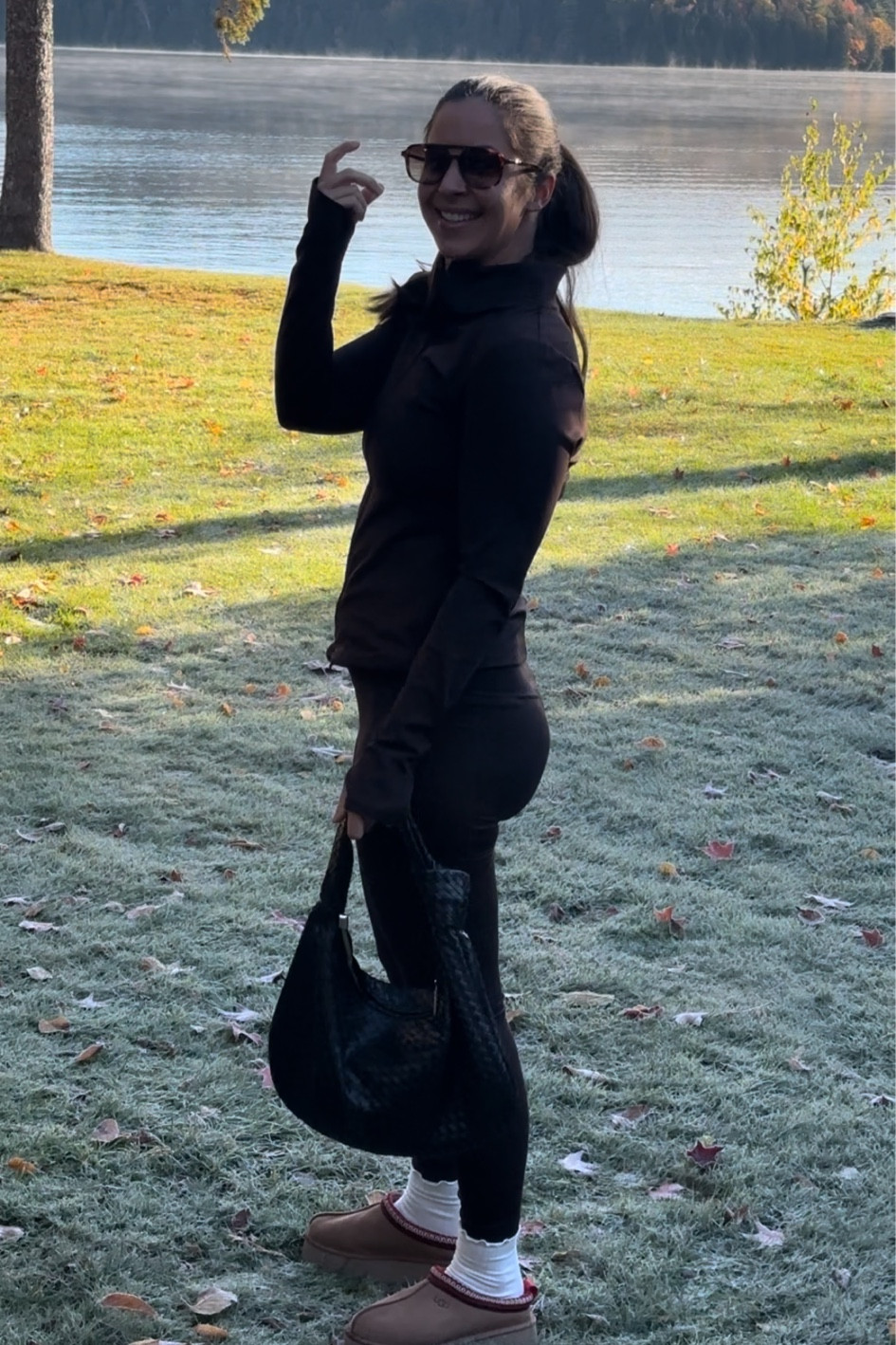 Athleisure in Lake Placid


Shoes: Tazz UGGs in color chestnut
High Neck Cropped Bra, Brown Zip Up Jacket, Brown Leggings & White Ruffle Crew Socks: GAP
Brown Tortoise Rectangular Aviator Sunglasses: Amazon

#LTKShoeCrush #LTKItBag

#LTKFindsUnder100 #LTKActive #LTKSeasonal