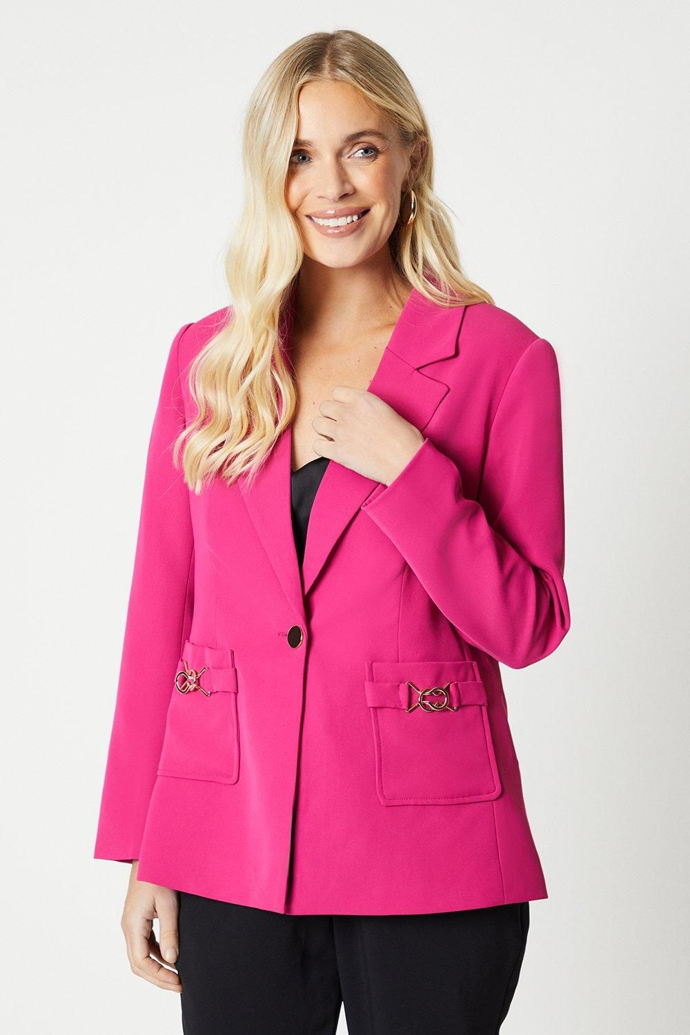 Jackets & Coats | Petite Premium Single Breasted Trim Detail Blazer | Wallis | Debenhams UK