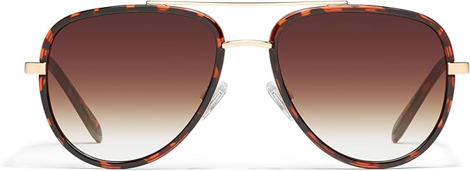 QUAY - Sunglasses for Men & Women, Medium Aviator Shades, UV Protection Lenses (All In, Tortoise/... | Amazon (US)