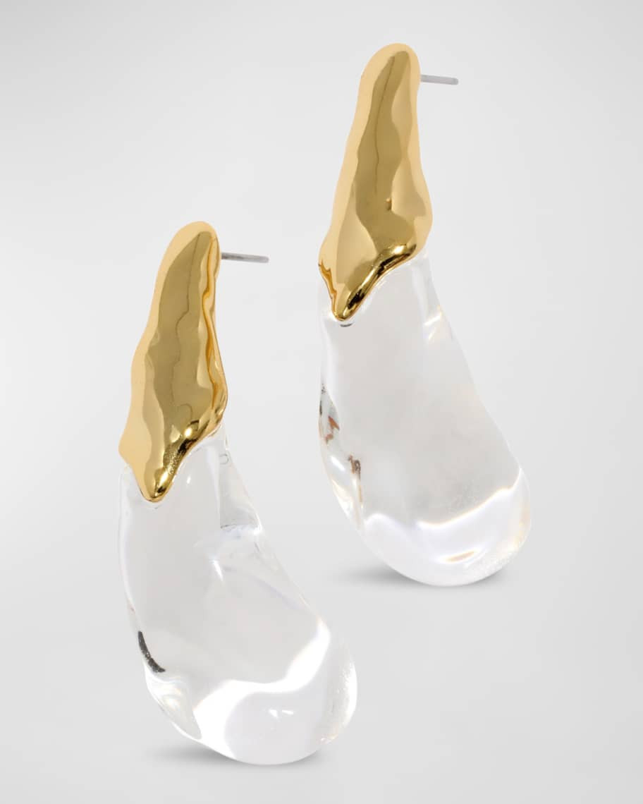 Alexis Bittar Liquid Lucite Arched Large Post Earrings | Neiman Marcus