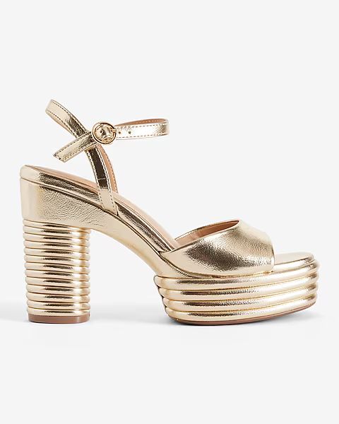 Brian Atwood x Express Stacked Platform Heeled Sandals | Express