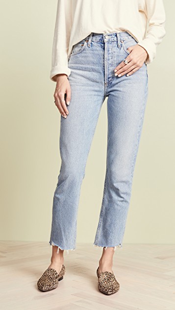 Riley High Rise Straight Crop Jeans | Shopbop