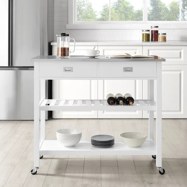 Ansell Kitchen Island with Stainless Steel Top | Wayfair North America