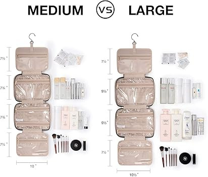 BAGSMART Toiletry Bag Travel Bag with Hanging Hook, Water-resistant Makeup Cosmetic Bag Travel Or... | Amazon (US)