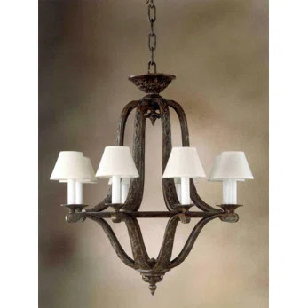 Almeria 8 - Light Wrought Iron Dimmable Empire Chandelier | Wayfair North America
