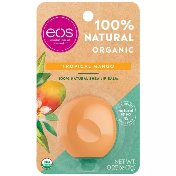 eos Natural & Organic Lip Balm Sphere - Tropical Mango - 0.25oz | Target