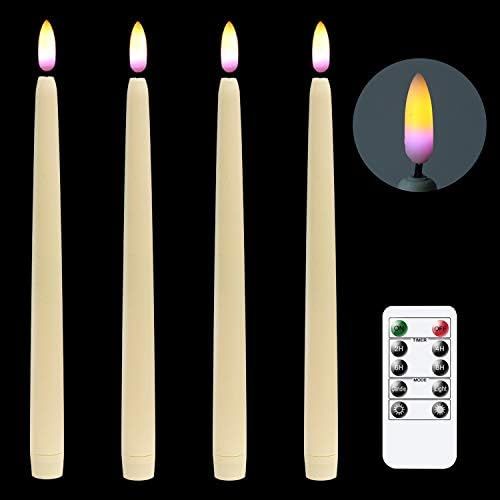 DRomance 11" Flameless Taper Candles Battery Operated Remote and Timer, 3D Wick Real Flame Effect LE | Amazon (US)