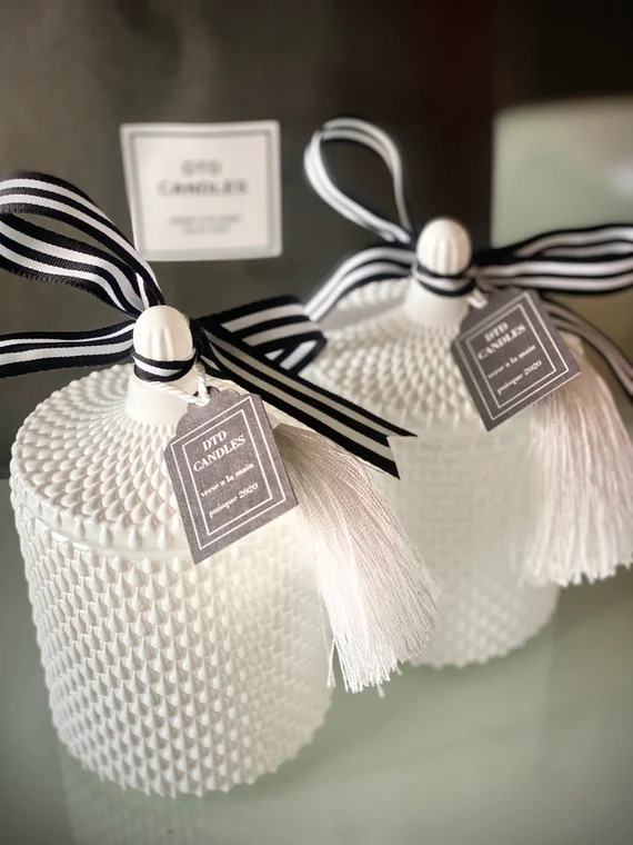 DTD CANDLES  White Glass Vessel  Bernadette | Etsy | Etsy (US)