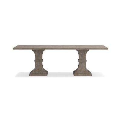 Double Pedestal Rectangular Dining Table, 96", Grey | Williams-Sonoma