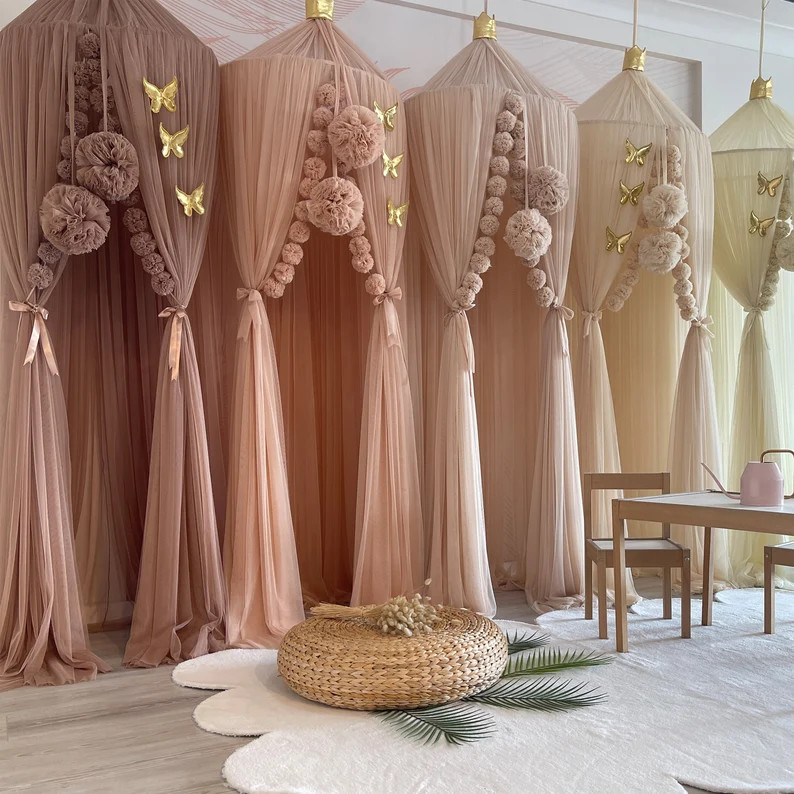 Kids Bed Canopy, Kids Canopy, Crib Netting, Reading Nook, Kids Room Decor, Mosquito Net for Bed N... | Etsy (US)