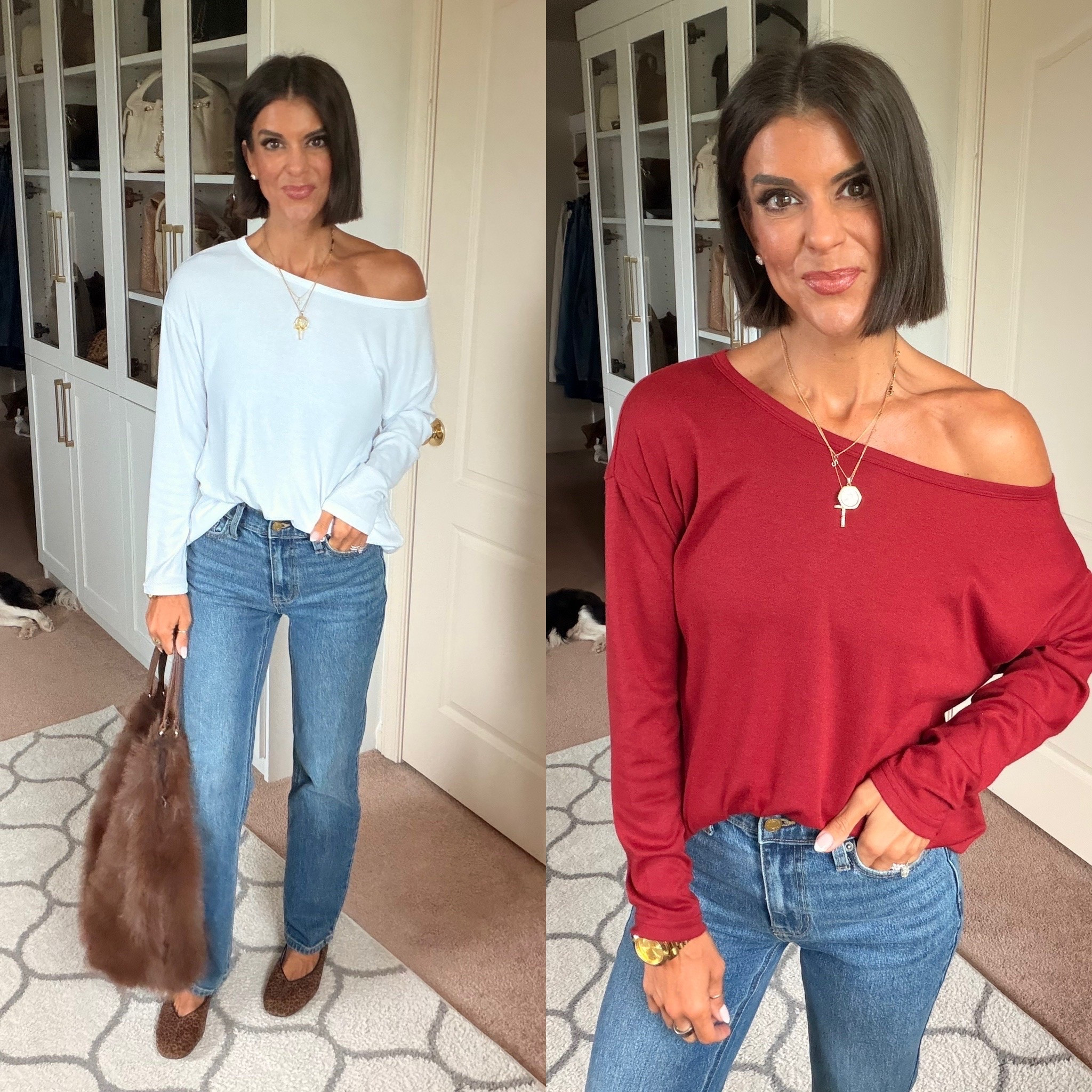 I love these $12 Walmart off the shoulder tops! Size small. Size 0 in jeans

#LTKSaleAlert #LTKSeasonal #LTKootd