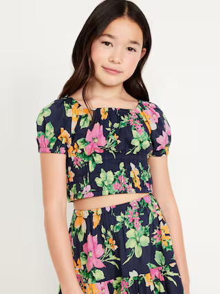 Puff-Sleeve Smocked Top for Girls | Old Navy (US)
