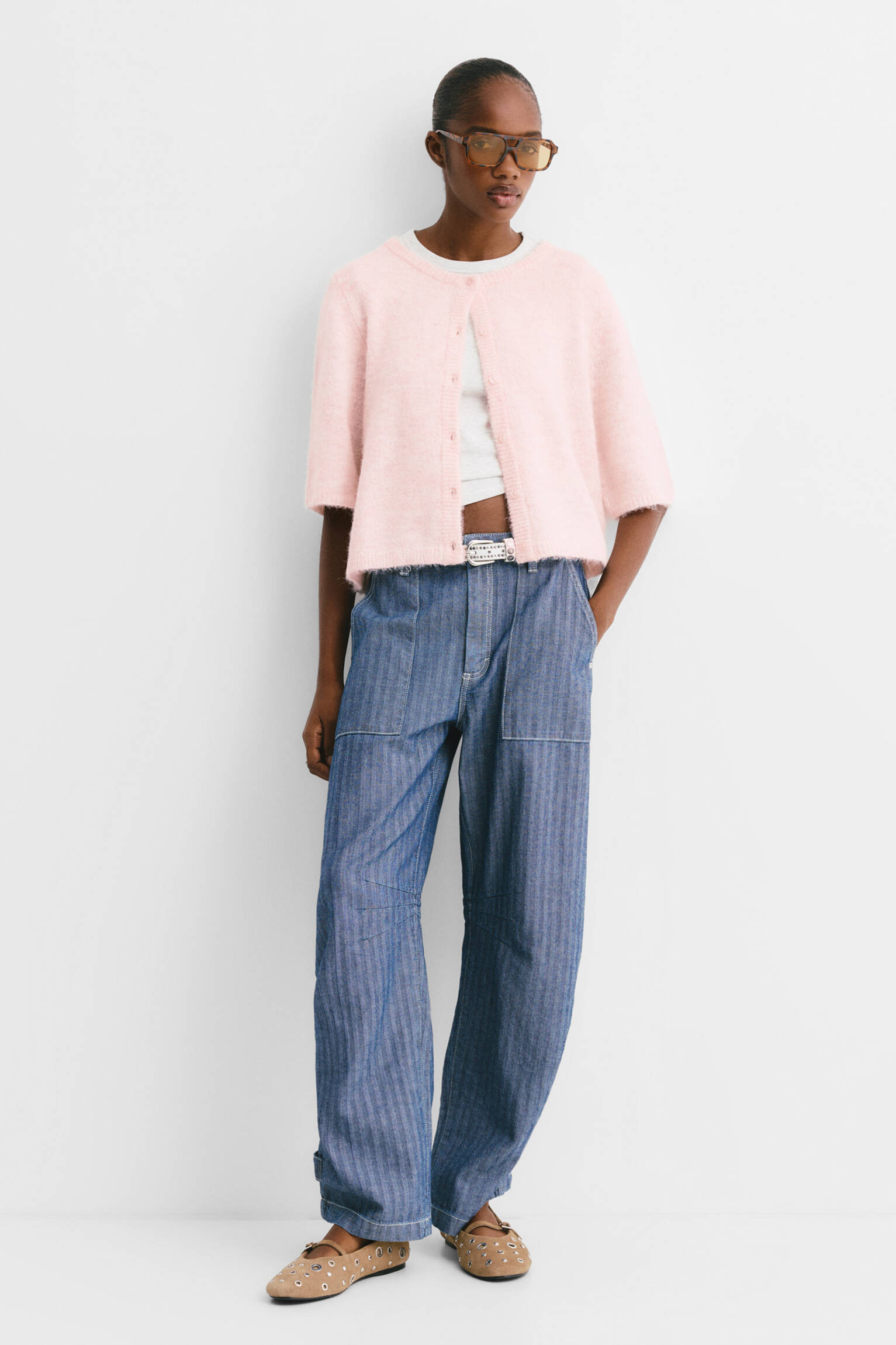Ballerines cloutées en cuir - pull&bear | PULL and BEAR FR