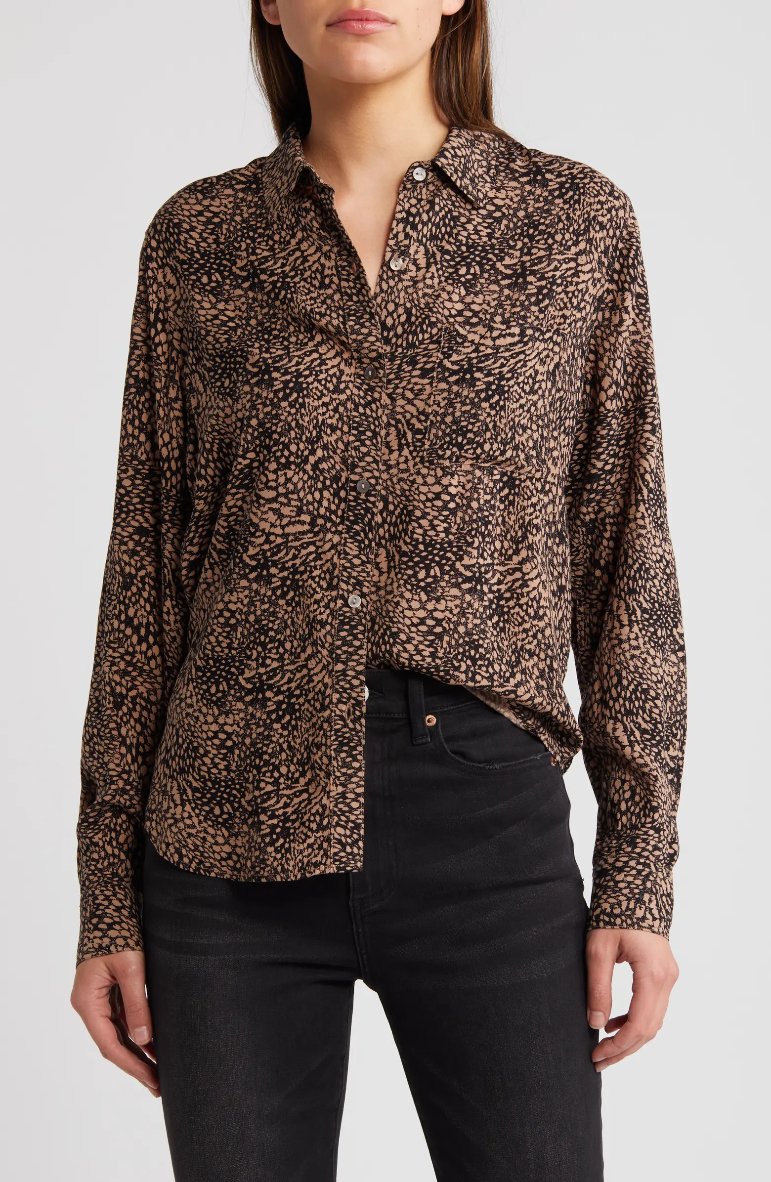 Josephine Animal Print Button-Up Shirt | Nordstrom