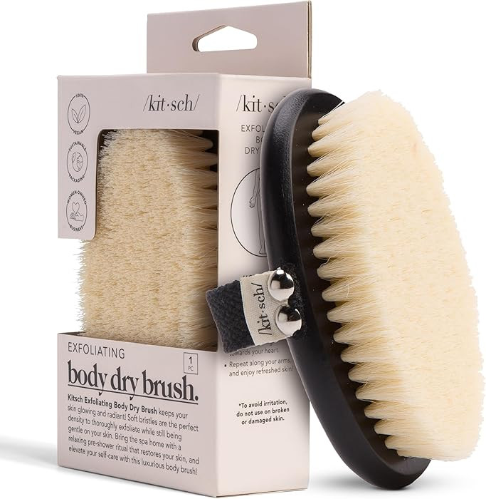 Kitsch Dry Brushing Body Brush for Lymphatic Drainage- Soft Bristles - Reduces Cellulites, Remove... | Amazon (US)