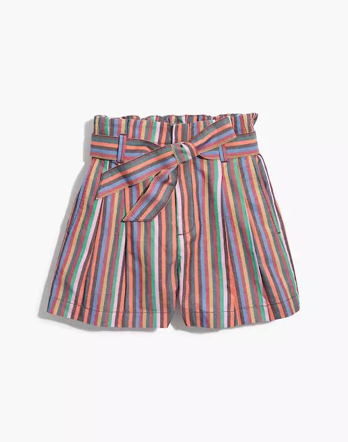 Paperbag Shorts in Rainbow Stripe | Madewell