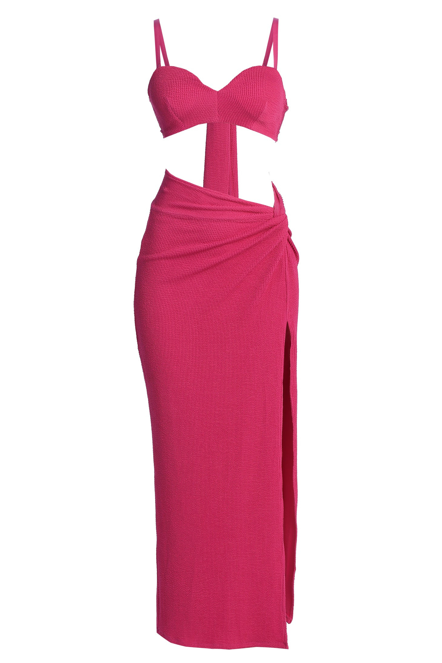 Fuschia Deidra Draped Skirt Set | JLUXLABEL