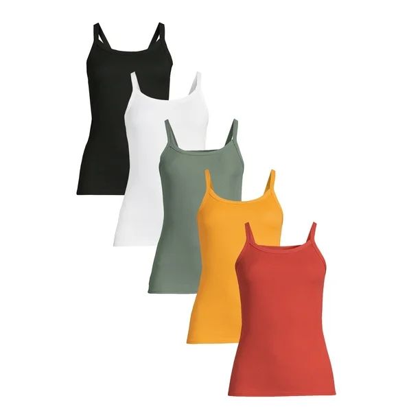 No Boundaries Juniors Rib Cami, Set 5 -Pack - Walmart.com | Walmart (US)