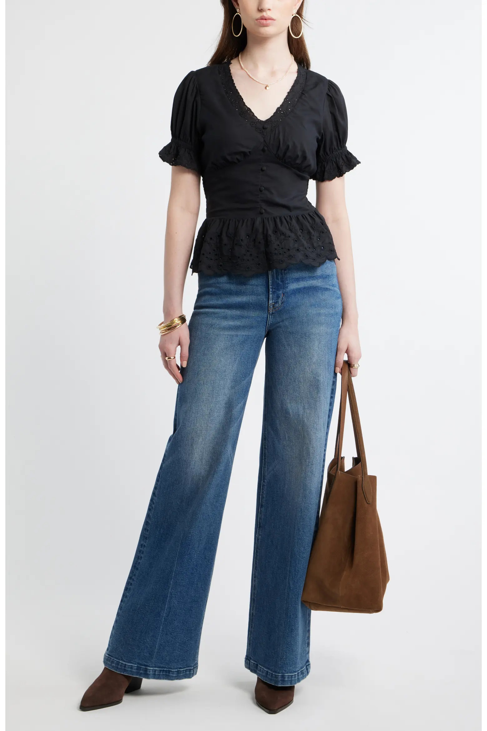 Cutwork Peplum Top (Women) | Nordstrom | Nordstrom